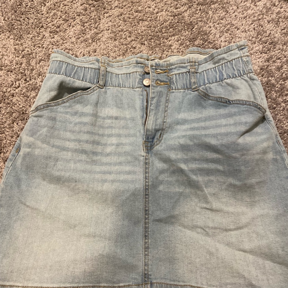 high waisted jean skirt